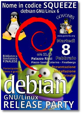 Locandina Debian Release Party